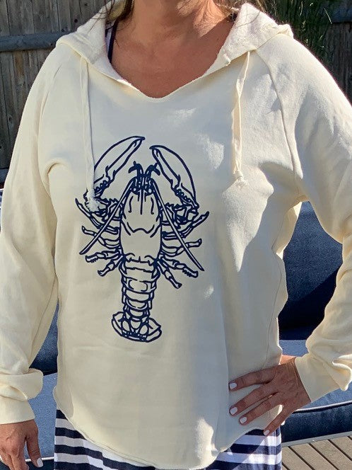 Lobster Print Hoodie (Bone, Blue. Blush)