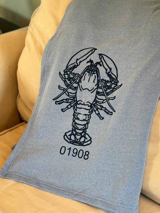 01908 Lobster Stadium Blanket in Pacific Blue or Nickel