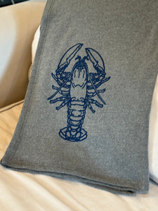 Lobster Print Stadium Blanket in Pacific Blue or Nickel