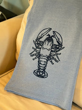 Load image into Gallery viewer, Lobster Print Stadium Blanket in Pacific Blue or Nickel