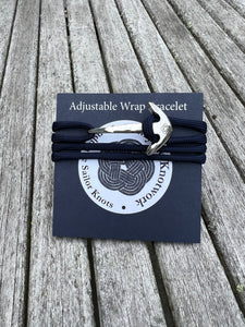 Adjustable Anchor Wrap Bracelet in Navy Or Red