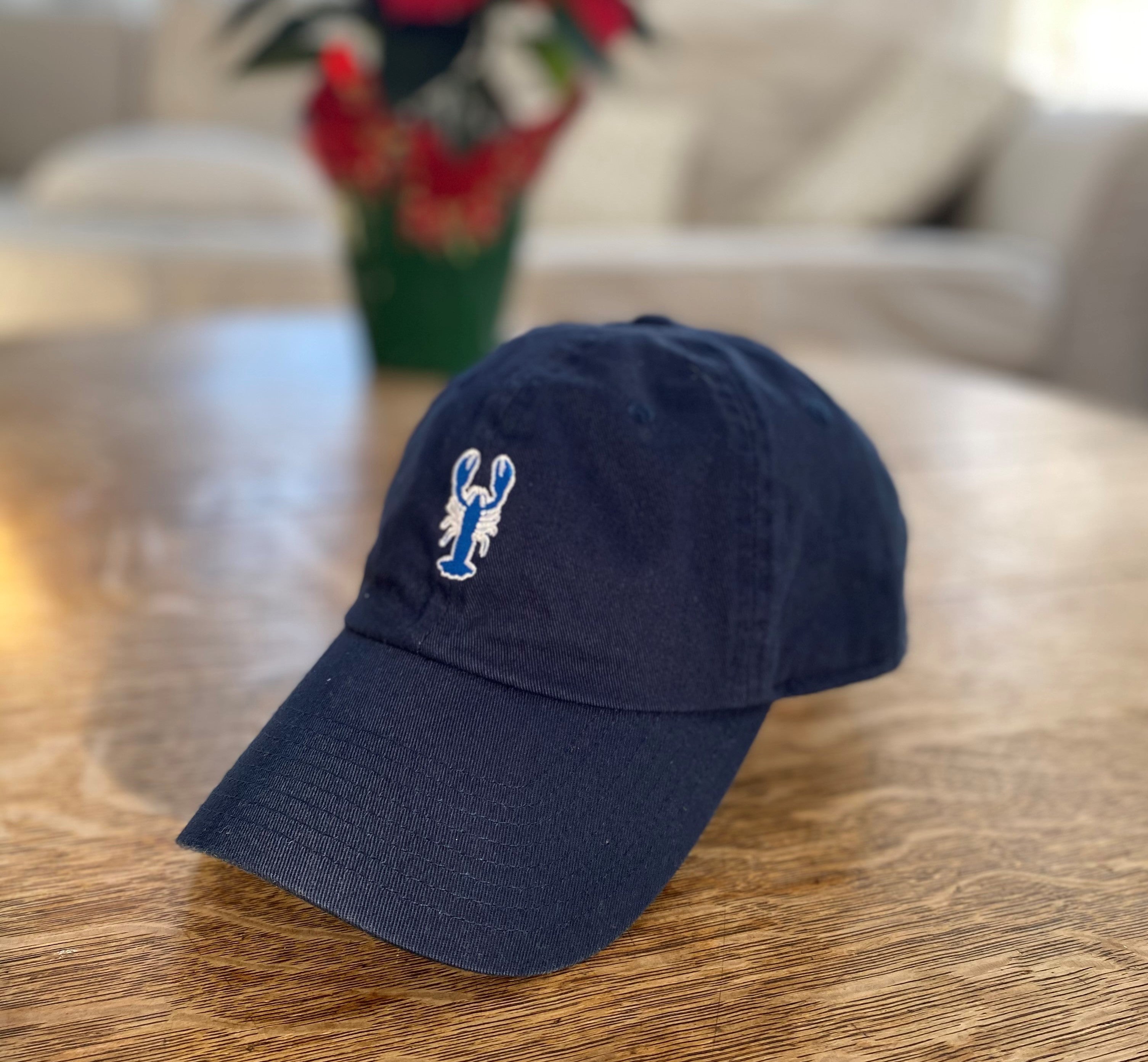 Blue Lobster Washed Cotton Adjustable Cap