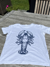 Load image into Gallery viewer, Kids Lobster Print Tee in White  &amp; Grey