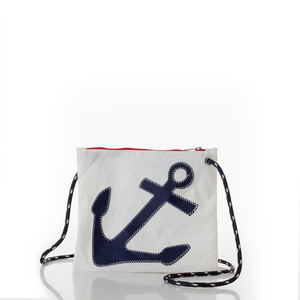 Navy Anchor Slim Crossbody Bag by Seabags