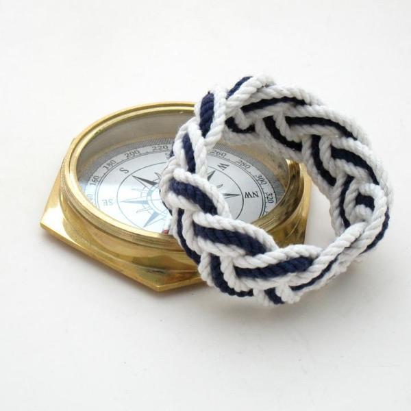 Striped Sailor Bracelet, Navy/White