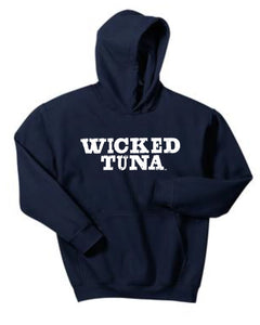 Wicked Tuna Youth Hoodie in Navy or Grey