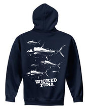 Load image into Gallery viewer, Wicked Tuna Youth Hoodie in Navy or Grey