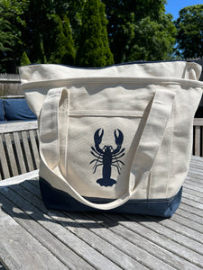 Blue Lobster Cotton Tote